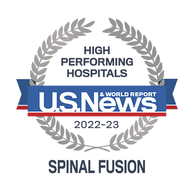 US News and World Report - high performing in spinal fusion